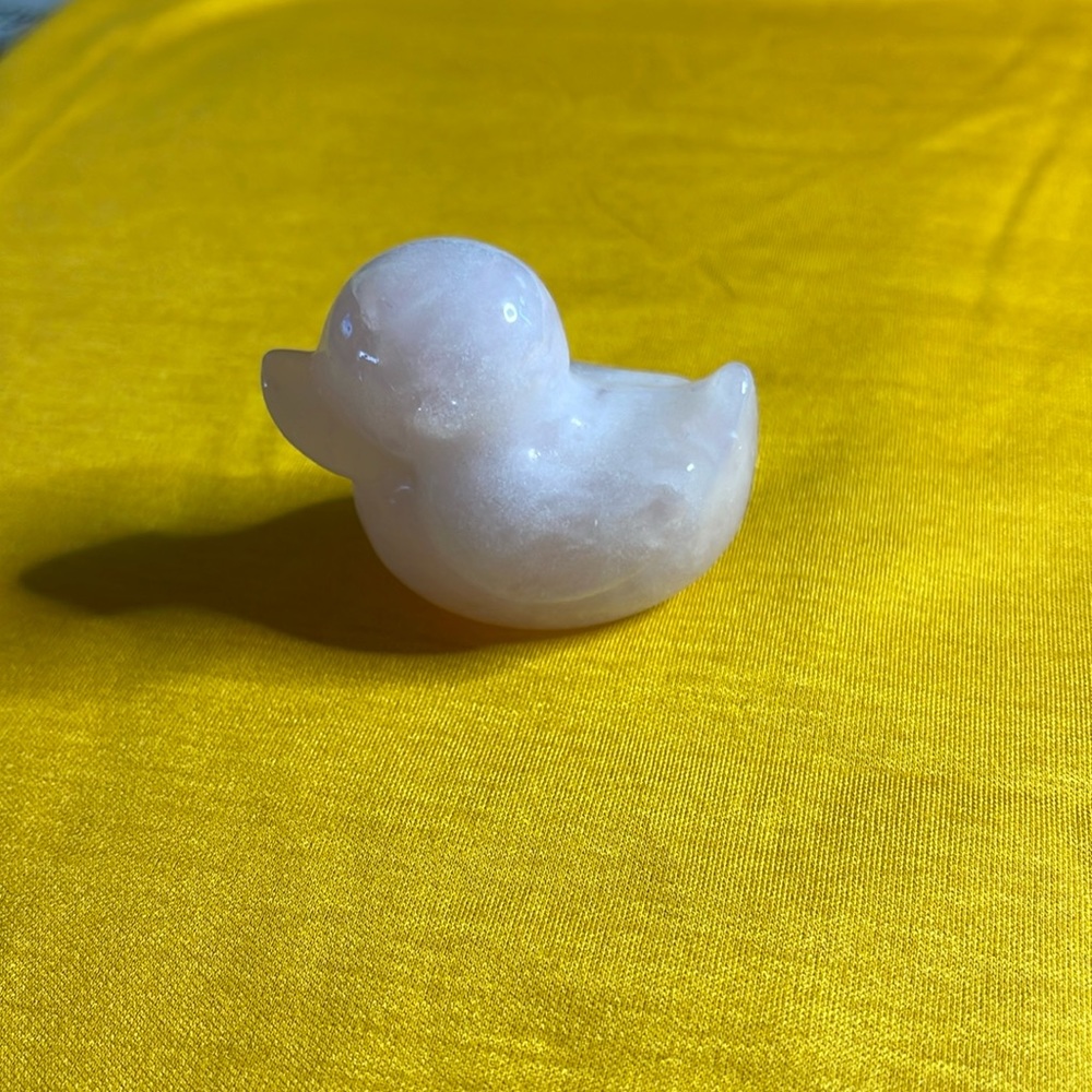 Adorable rose quartz duck